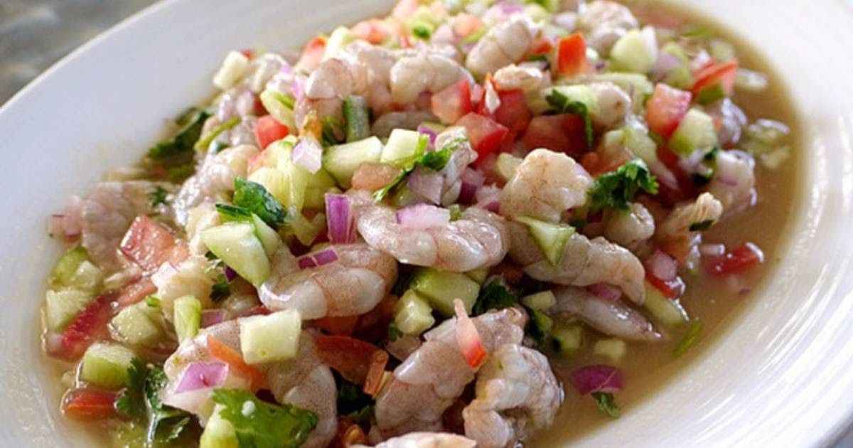 Ceviche de pargo y camarones